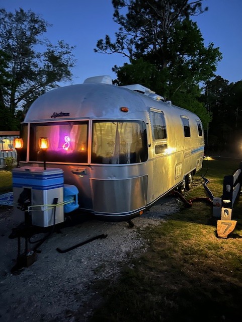 1986 Airstream at Night Good